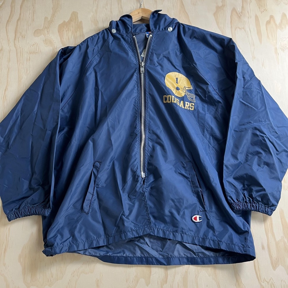 Vintage‎ 80s Armstrong Central Cougars Jacket Mens XL Blue Football Champion USA